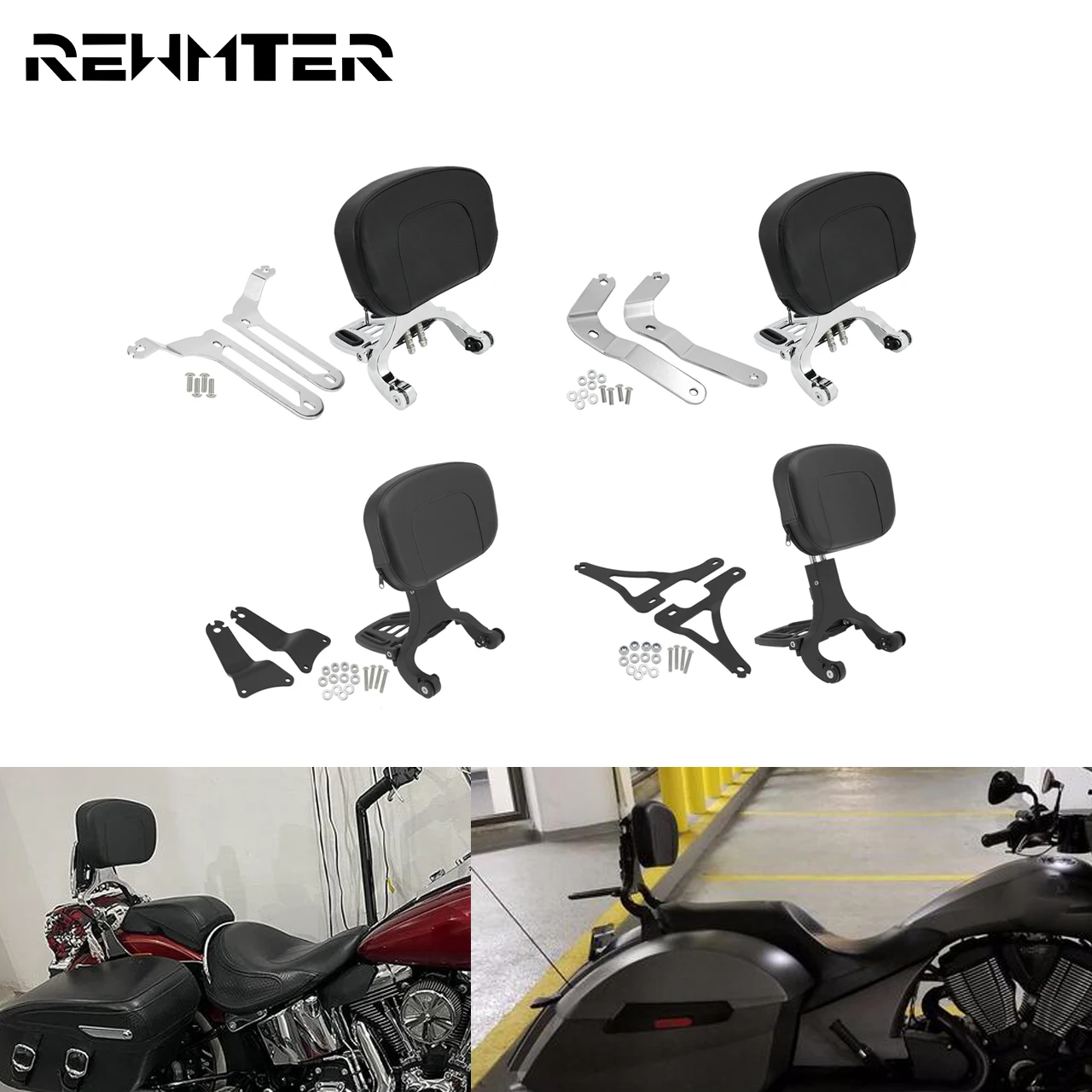 

Motorcycle Multi-Purpose Driver Passenger Backrest For Harley Touring Street Glide Road King Sportster XL Dyna Softail Breakout