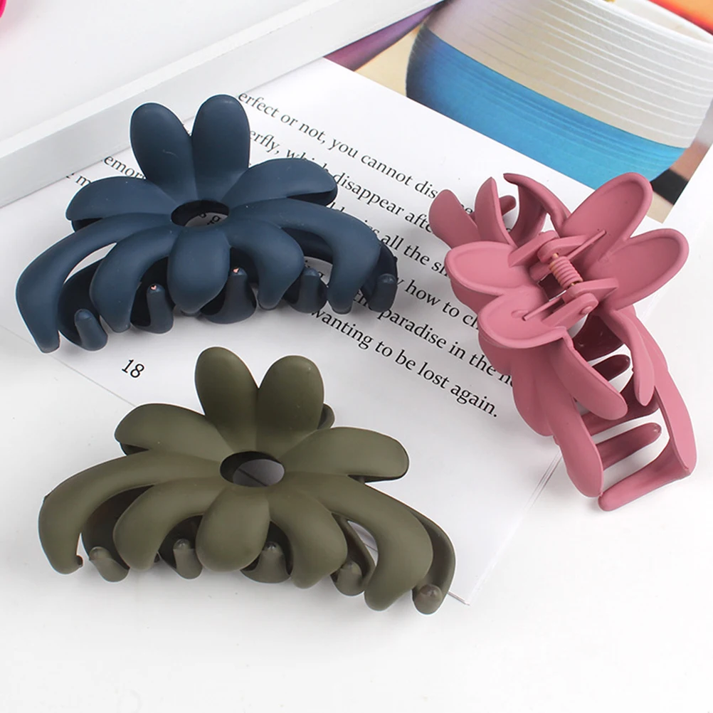 

6pcs Flower Claws Plastic Lightweight Clips For Thick Thin Styling Accessories Ponytail Holders Travel Portable Fashionable