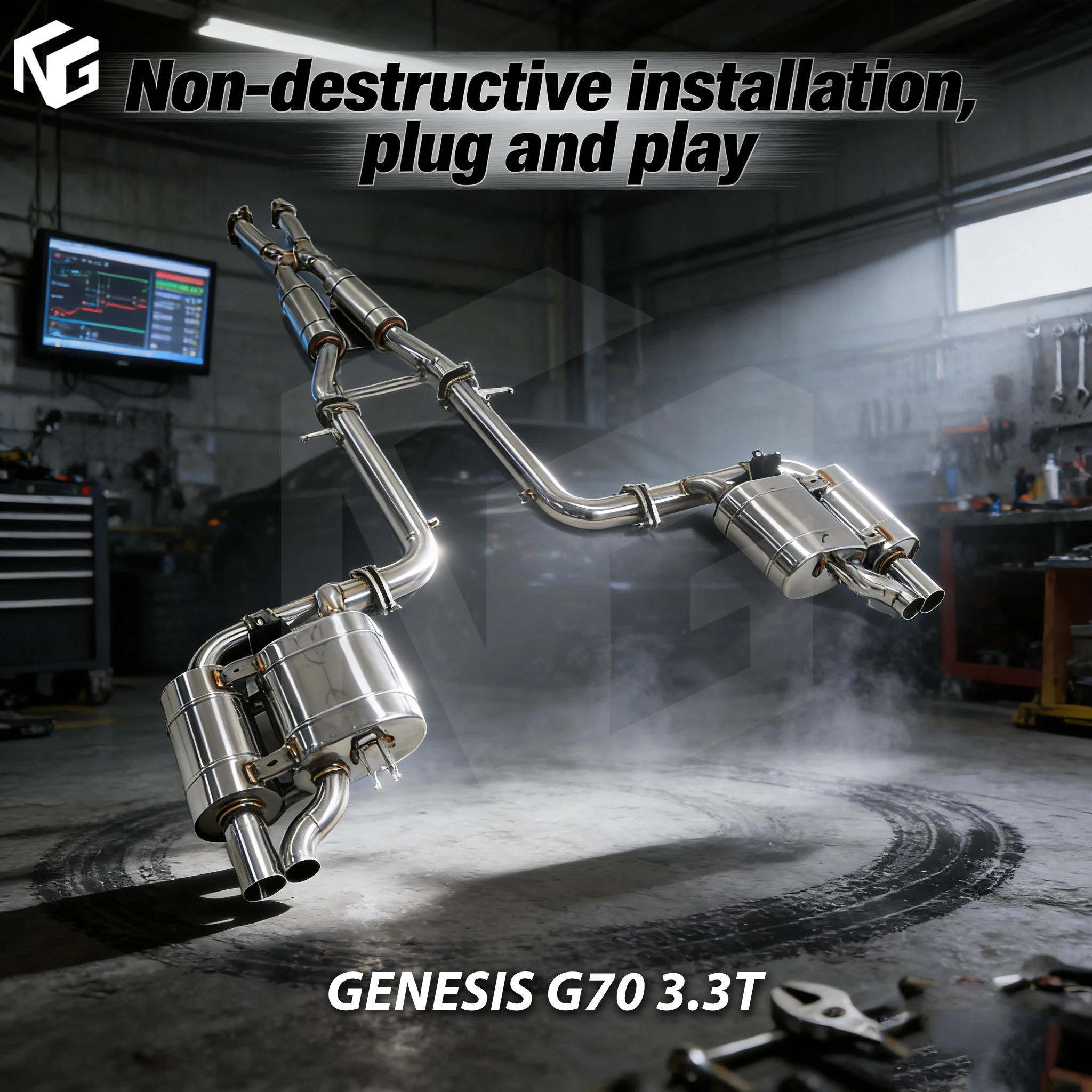 

for Genesis g70 2.0T Valve Race auto refitting accessories Vehicle Engine Profile System ING High Performance Exhaust Catback