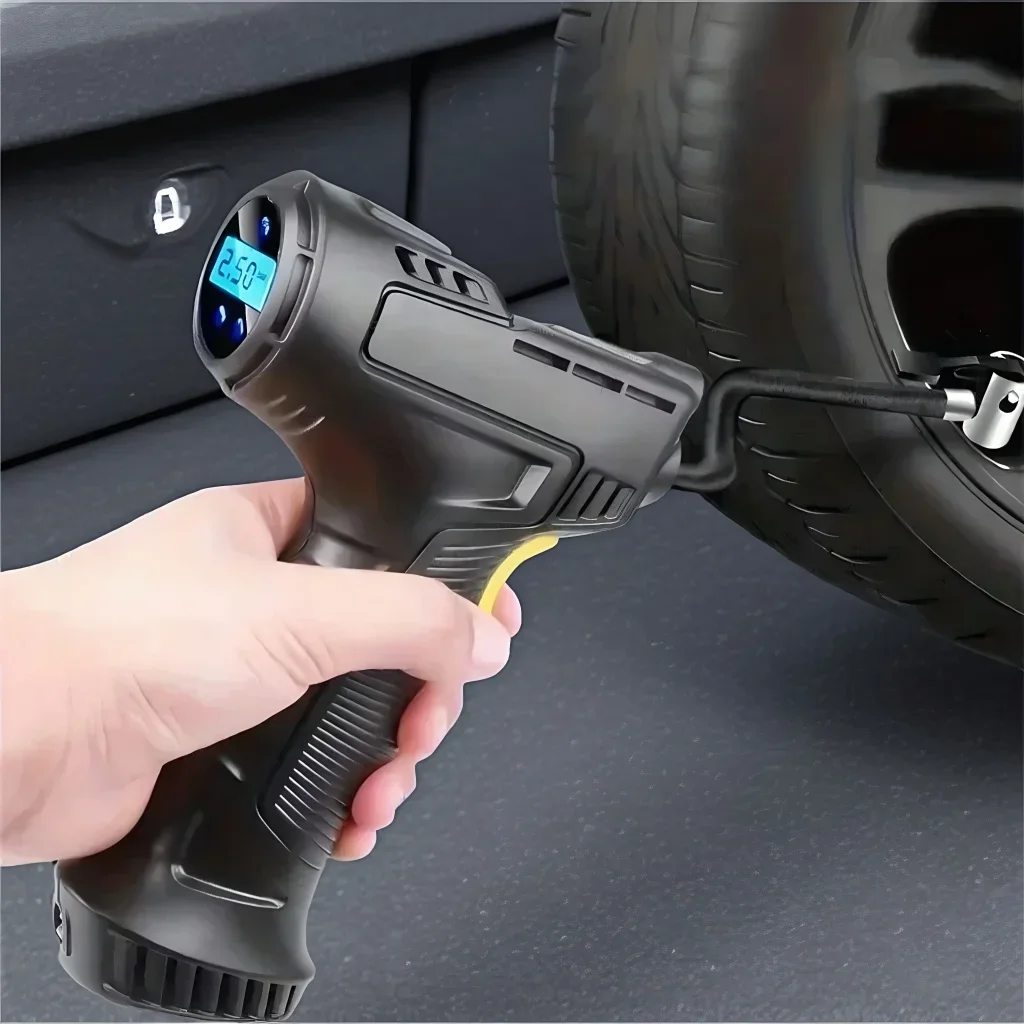 

120W Wireless/Wired Digital Tire Inflator - 12V Portable Air Compressor for Car, Bike & Sports Equipment