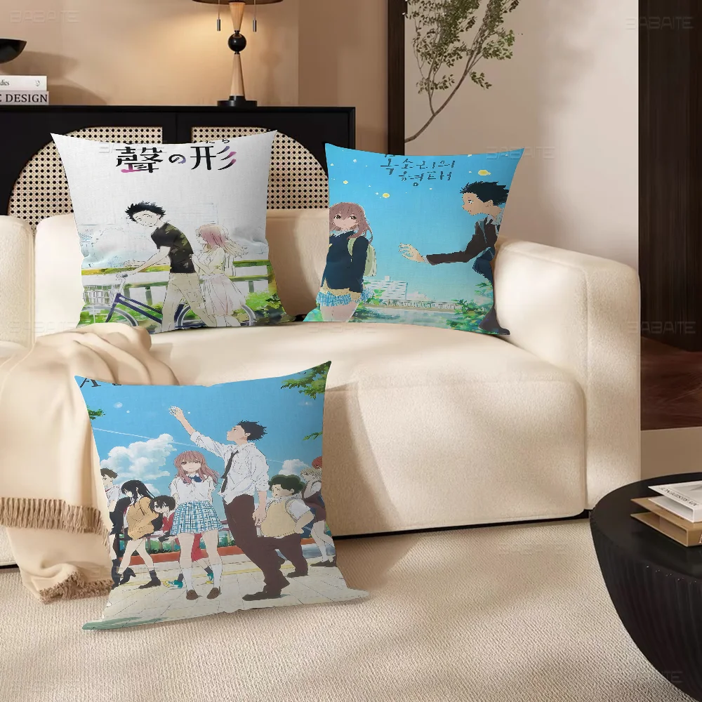 Anime A Silent Voice Pillow Cushion Cover Pillowcase Living Room Sofa Home Decor Customized