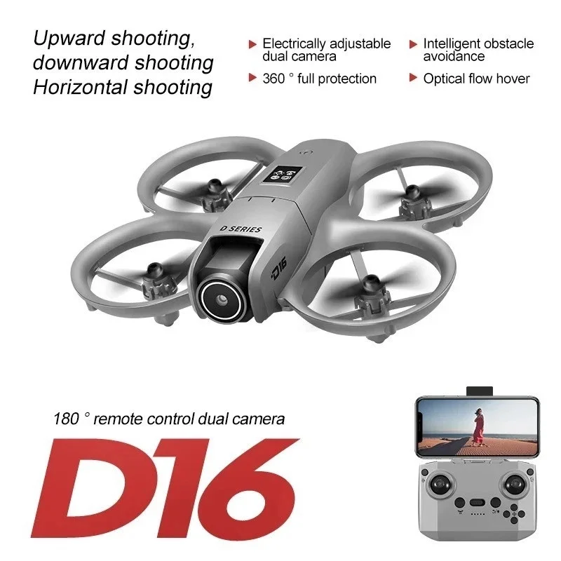 Drone W Dual 1080P HD Camera One-Key Takeoff & Return RC Quadcopter Gesture Control Obstacle Avoidance Altitude Hold  Extra Bat