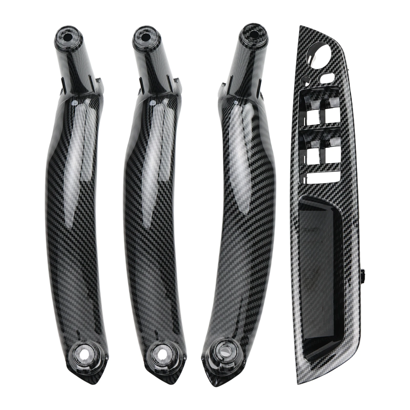 

4 Pieces Car Door Handle Left Right Carbon Fibre Interior Trim Door Handles for B-MW X5 E70 X6 E71 E72