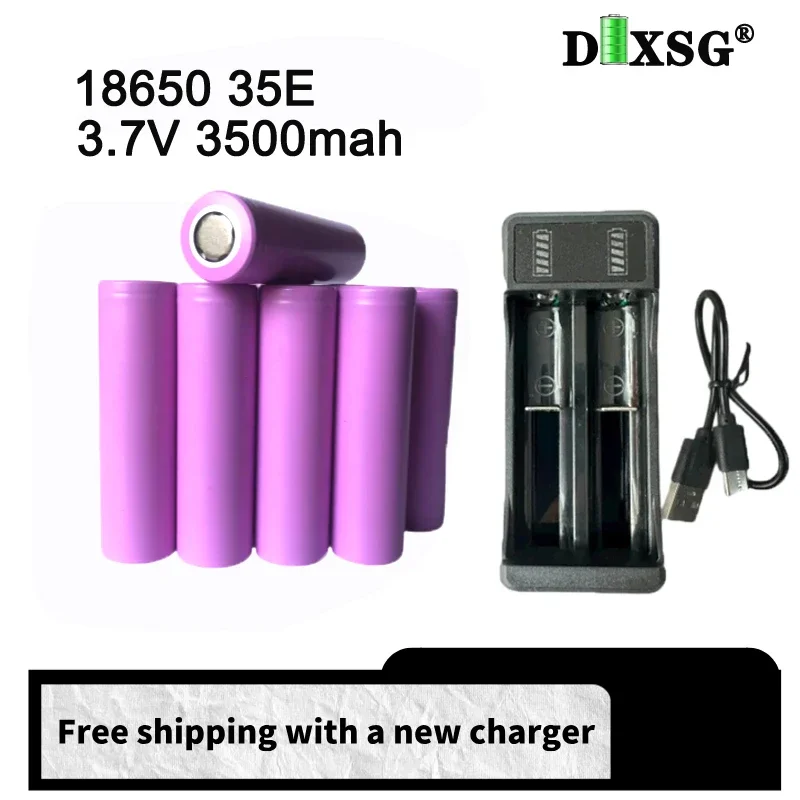 Free Shipping 100% Original for 18650 3500mAh 25A Discharge INR18650 35E 3500mAh Li-ion 3.7v Rechargable batteries 18650 Battery