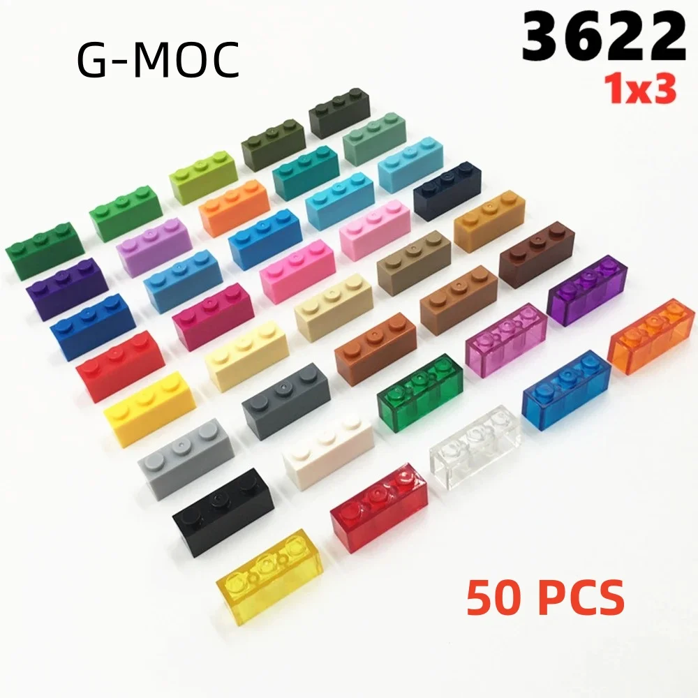 

G-MOC 50Pcs/lot Buildings Blocks 3622 Brick 1 x 3 Compatible Particle Assembles DIY Educational Kids Toys