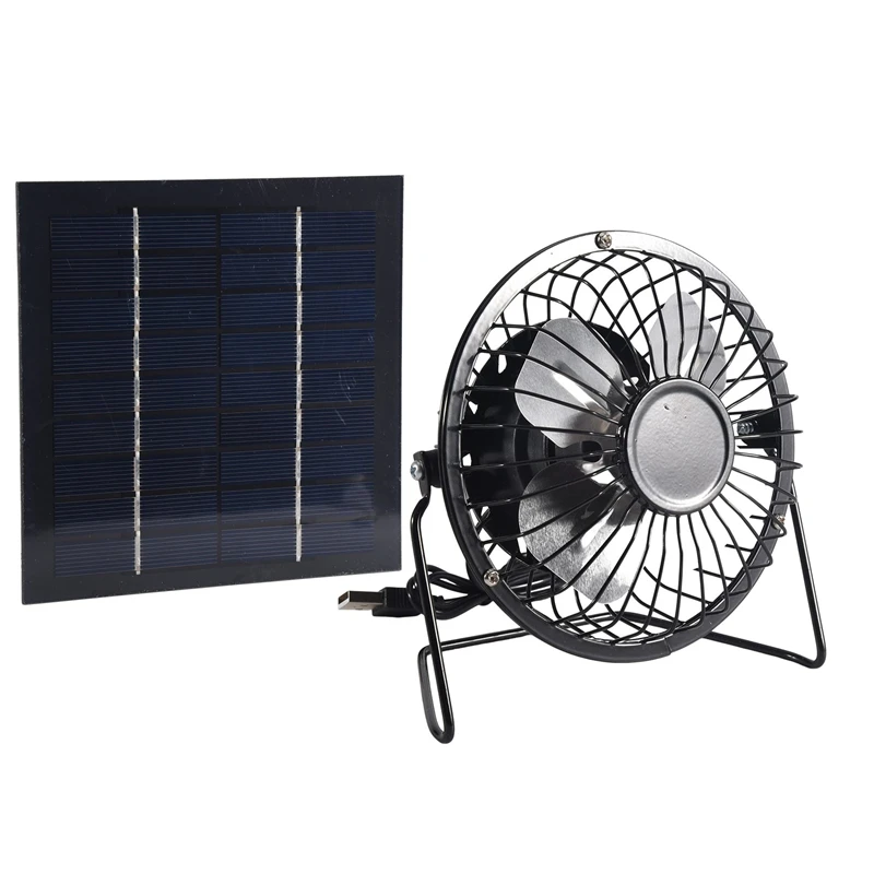 

Mini Solar Panel Powered Ventilator Fan Portable 5W 4 Inch Greenhouse Solar Exhaust Fan For Office Outdoor