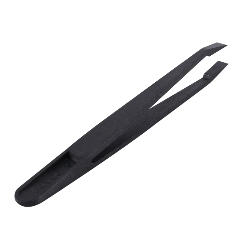 5 Pcs Manual Tool Black Plastic Flat Tip Anti-static Tweezer 12cm Long
