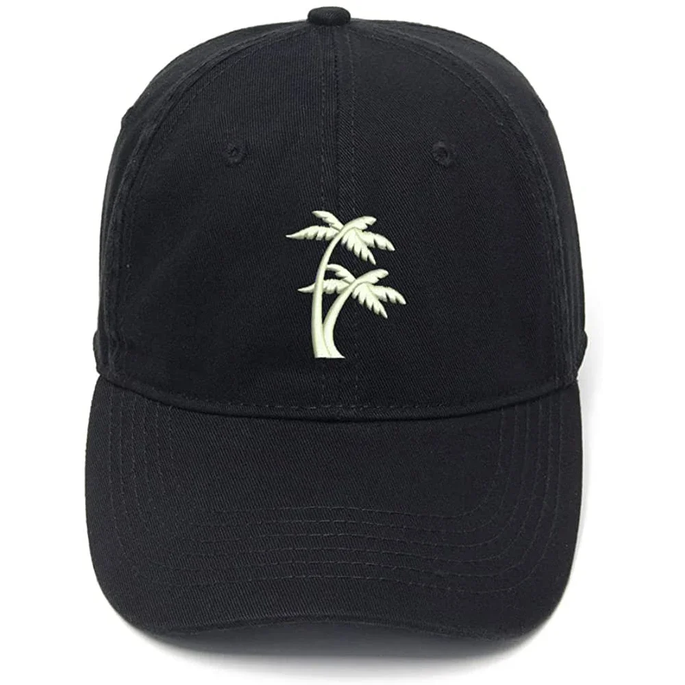 

Lyprerazy Men's Baseball Cap Palm Tree Embroidery Hat Cotton Embroidered Casual Baseball Caps