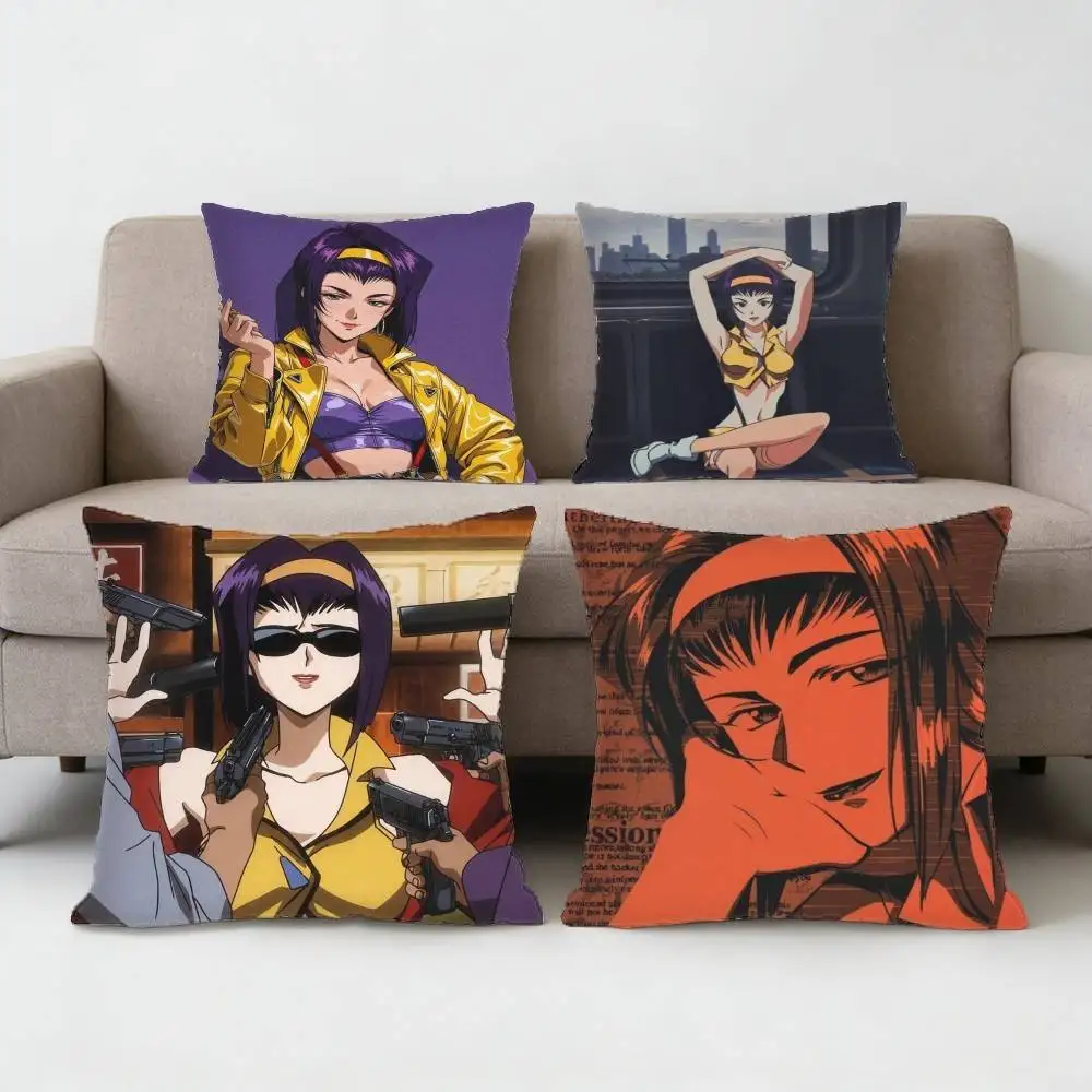 Cowboy Bebop Faye Valentine Pillow Case for Sofa Living Room Home office Decor Protective Cover