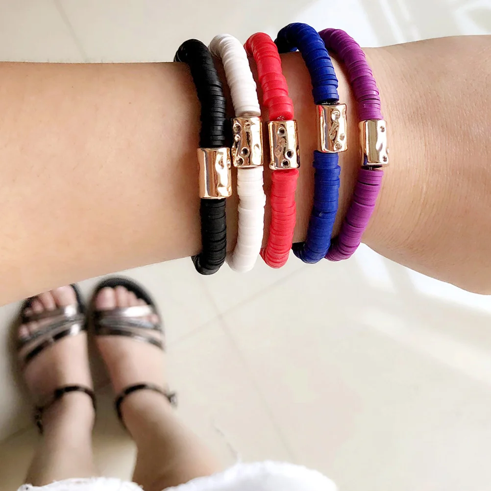 البوهيمي نمط سوار اليدوية سلسلة المعصم المرنة الملونة اليد سلسلة اكسسوارات الشاطئ حلية للنساء ملابس الحفلات اليومية #5
