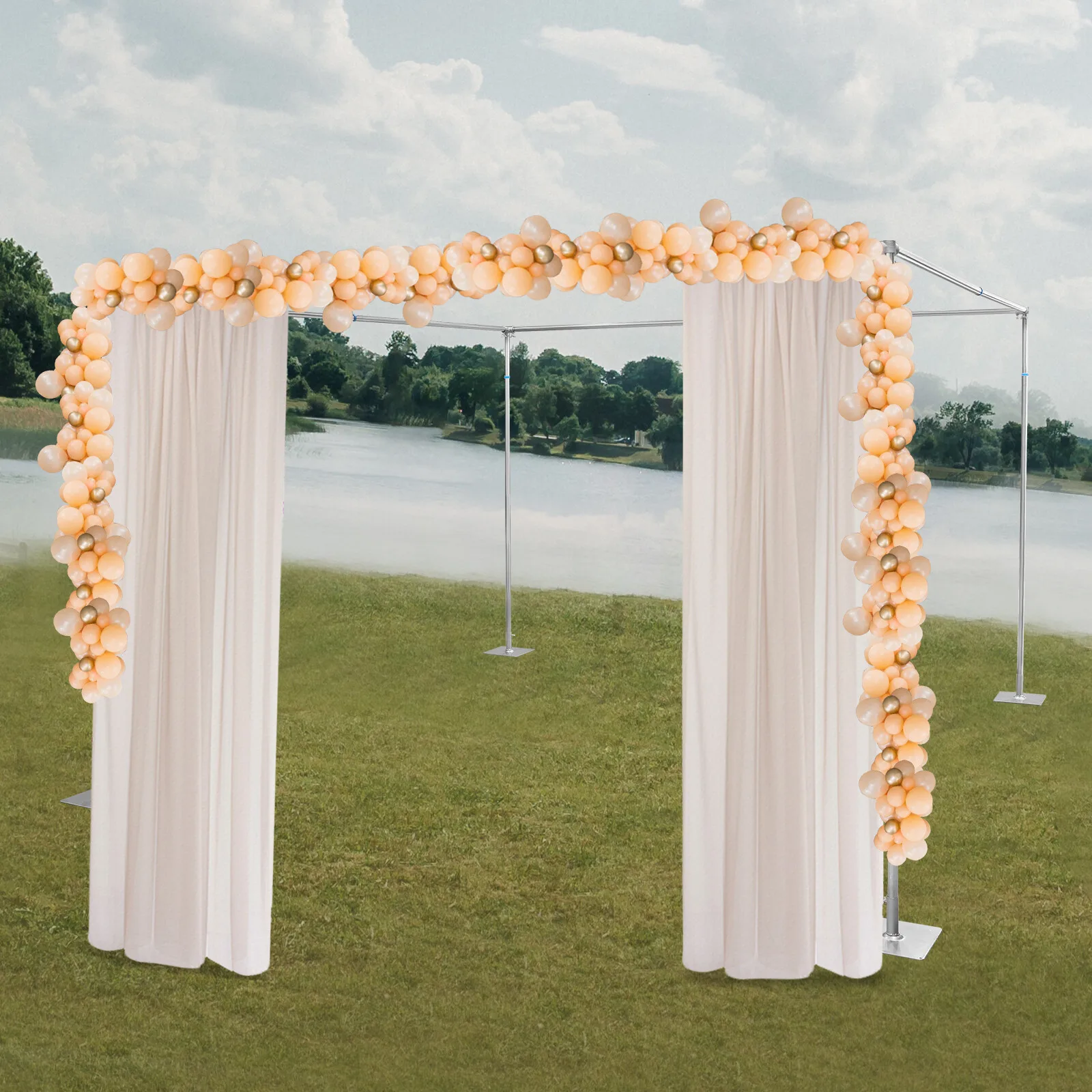 

Backdrop Support Kit - Durable, Height/Length Adjustable, Stable Base - Ideal For Events, Studios, Outdoor Decor, DIY Projects