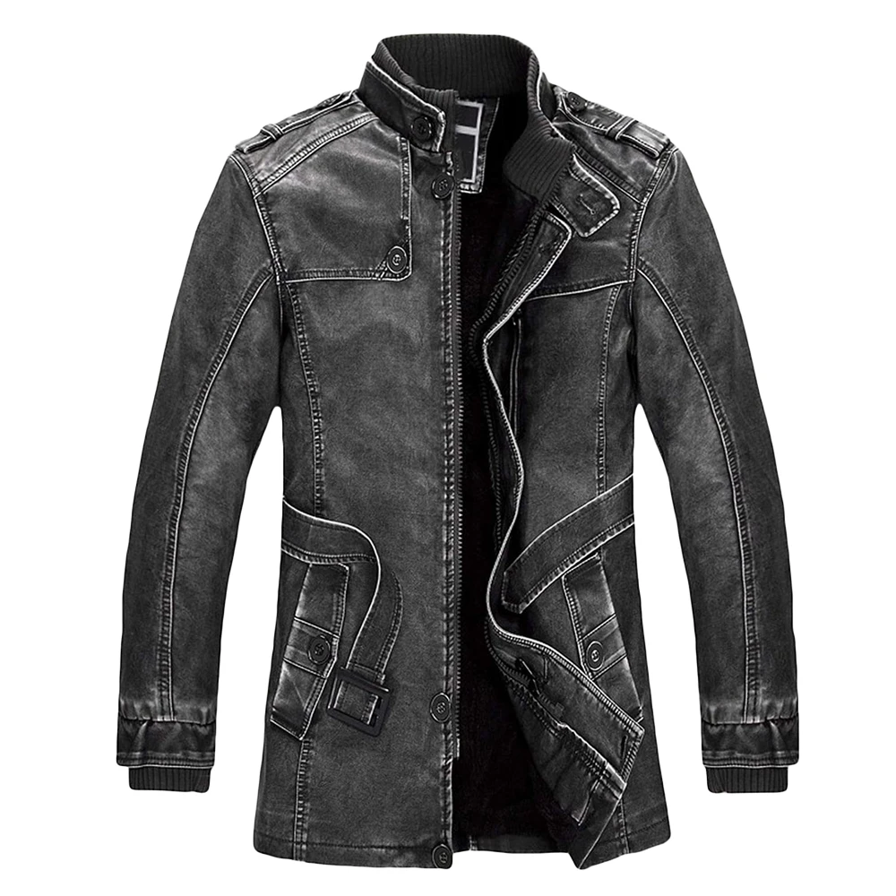 Custom Leather Coats Men Basic Genuine Leather Jackets Trench Sheepskin Coat