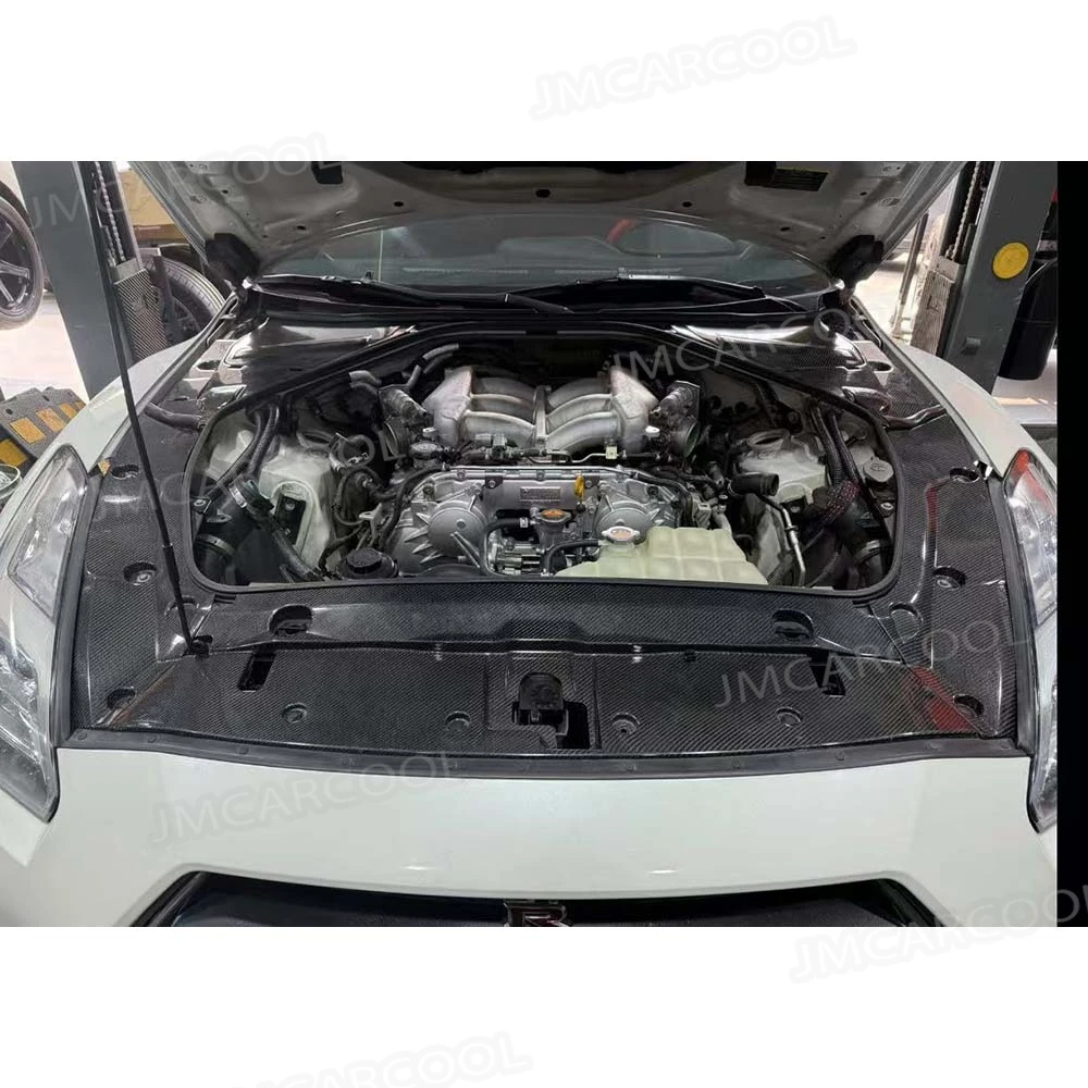 

Dry Carbon Fiber Car Front Bumper Engine Cooling Cover Openable Panel Cover For Nissan GTR35 2008-2024 Car Styling