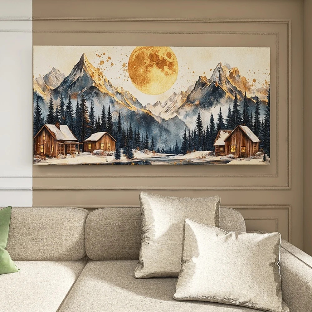 

1.5-Inch Thick Pine Solid Wood Frame, Canvas Wall Art, Birthday Gift Art Wall Painting, Bedroom, Office, Living Room
