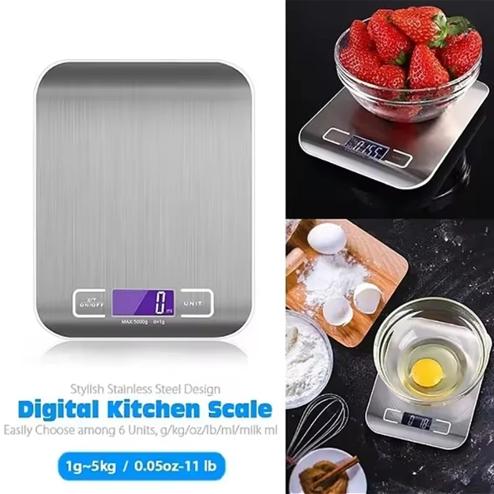 Kitchen Digital Scale Multi-function Portable Weighing Scale LCD Display USB  Electronic Scales Baking Measuring Tools