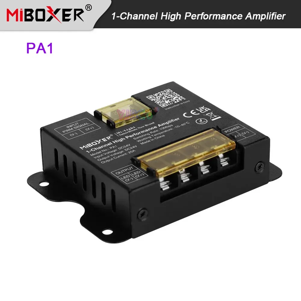 

PA1 Miboxer 1 Channel LED High Performance Amplifier 24V 25A output the signal of main controller completely & synchronously