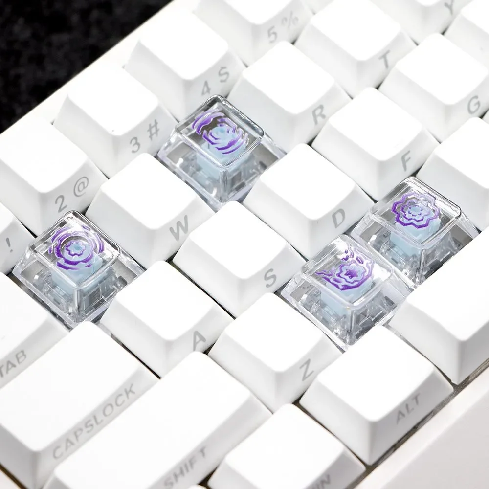 Valorant Jett Viper 半透明 PC カスタム キーキャップ メカニカル キーボード DIY 用 (4 個セット) 4 個のキーキャップ