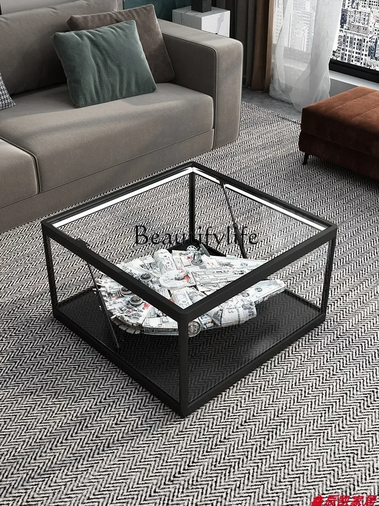 Simple and Modern Coffee Table Tempered Glass Millennium Falcon Storage Display Cabinet Hydraulic Rounded Corner Climbing Pet