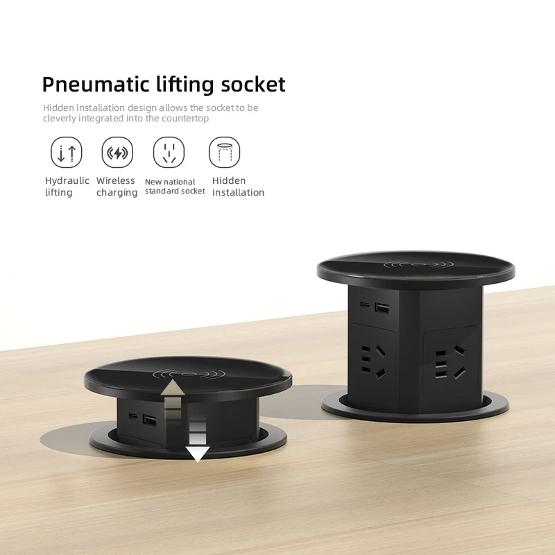 Imagem -02 - Herepow Tomada Pop up Automática Eua Reino Unido au cn Adaptador de Plugue Padrão Universal Usb Tipo-c Porta de Carga sem Fio Eletrodoméstico Ip55