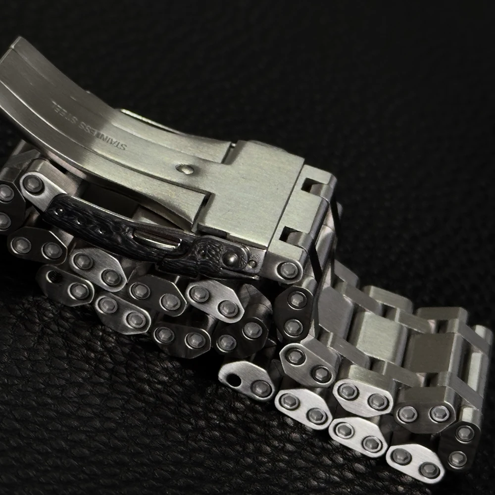 STEELDIVE Official Replacement Bracelet 24MM Width Stainless Steel Strap With Solid Clasp