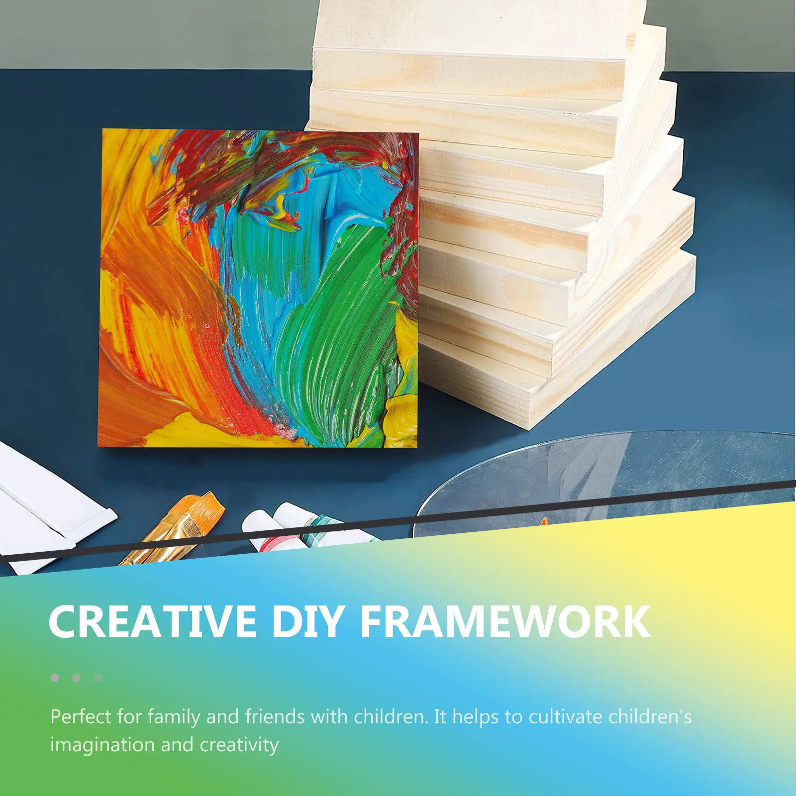 

10Pcs Clay Wood Picture Frame DIY Unfinished Wooden Photo Frame Craft Activity Set for Family Home Decoration Use