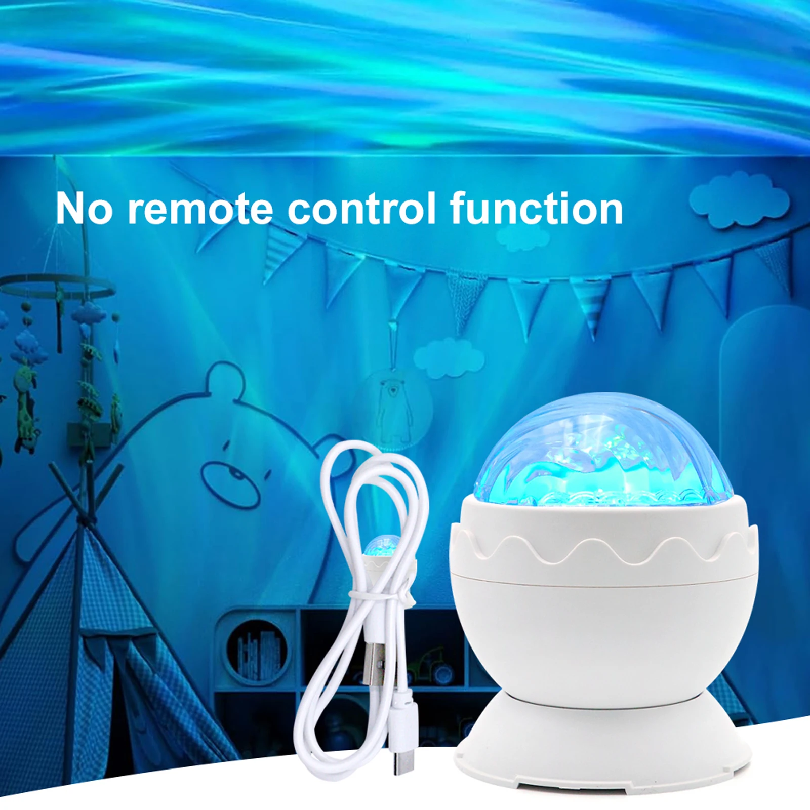 Projector Lamp for Bedroom Living Room Party Northern Light Projector USB Powered Ocean Wave Ceiling Projector RGB 2-In-1