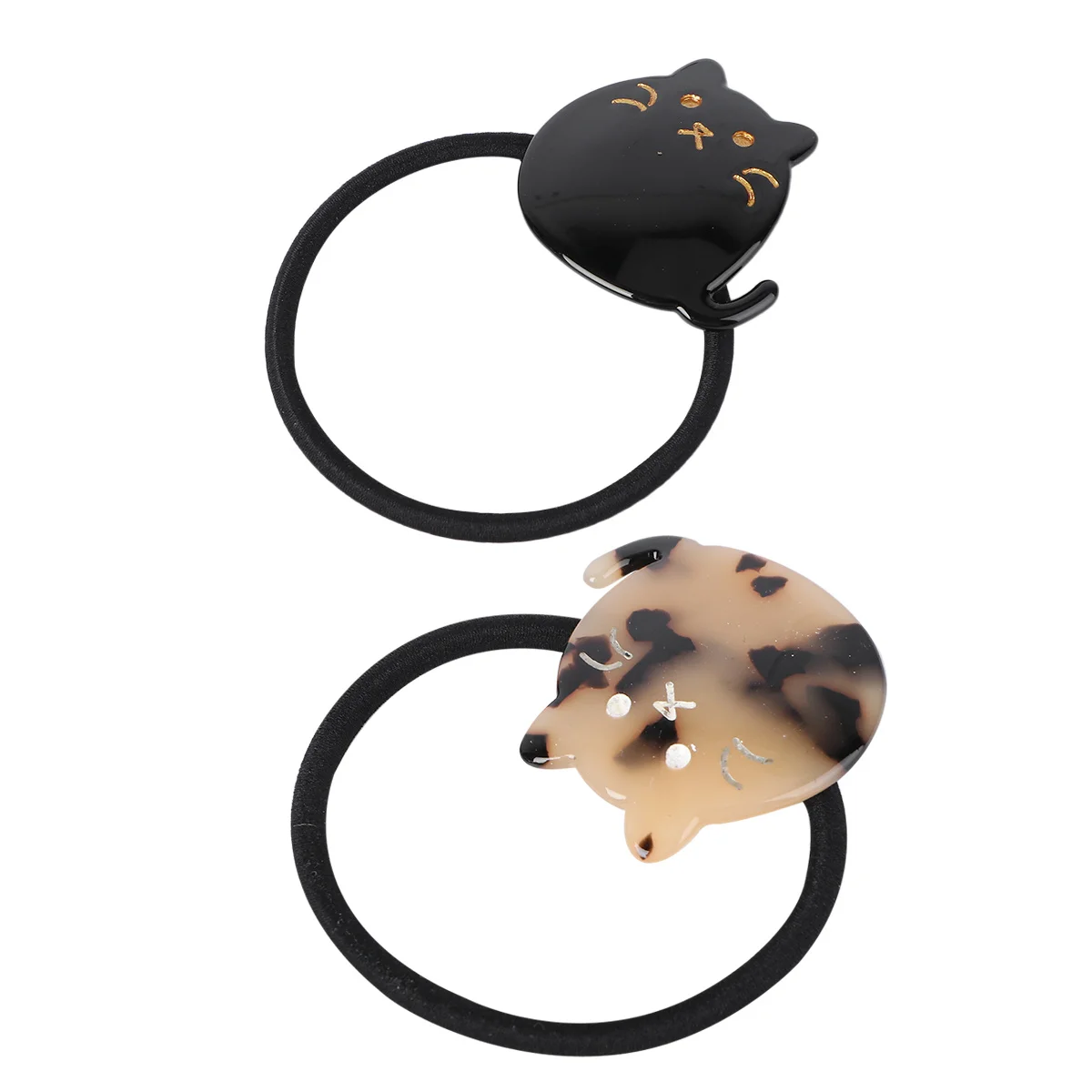

2Pcs Tortoiseshell Cats Hair Rings Cute Funny Kids Girl Accessories Daily Wear Gifts Photo Props Stylish Hair Tools