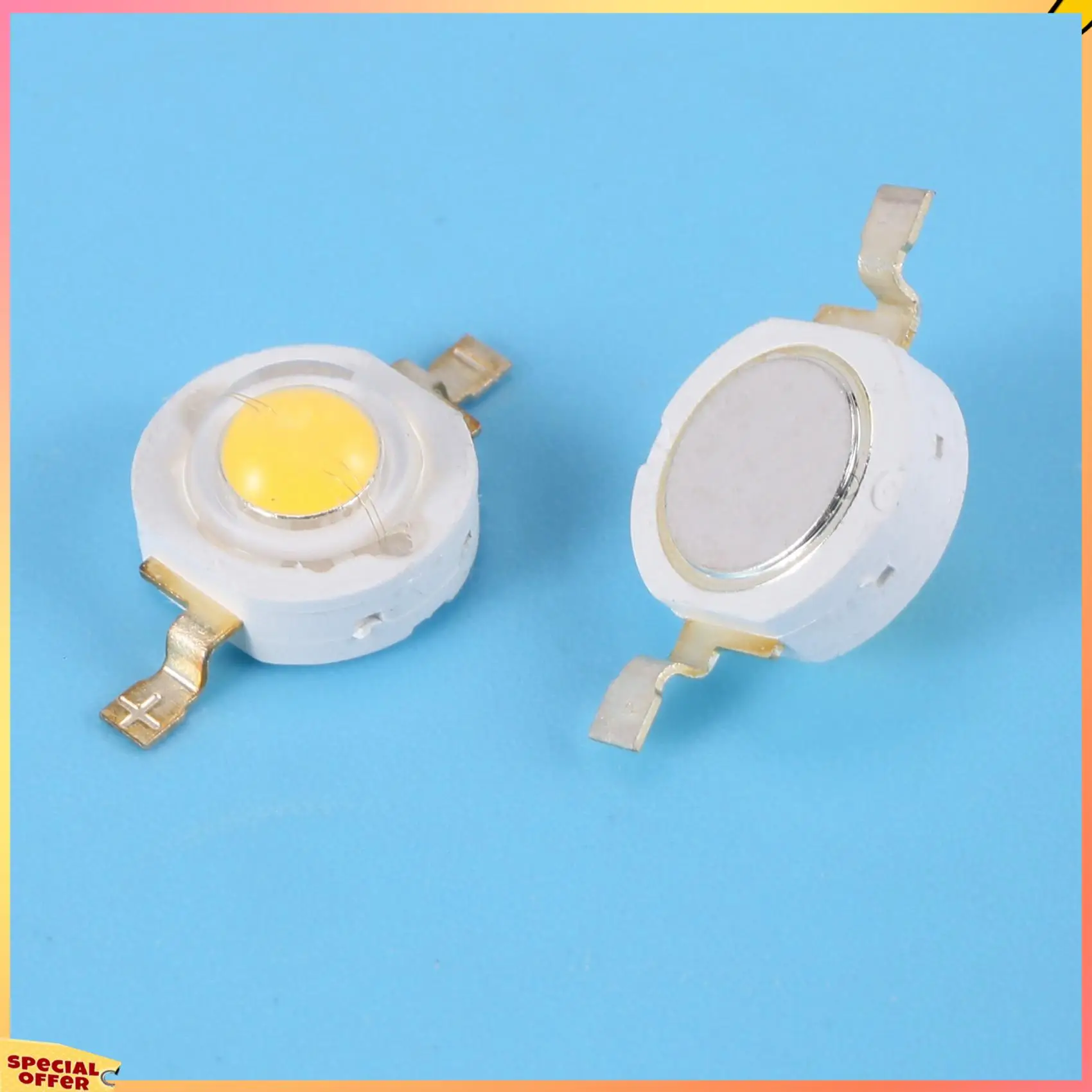 ABFI 40 Stück Hochleistungs-LED-Perlenstrahler, 2-polig, 3 W, warmweiß, 100–110 lm