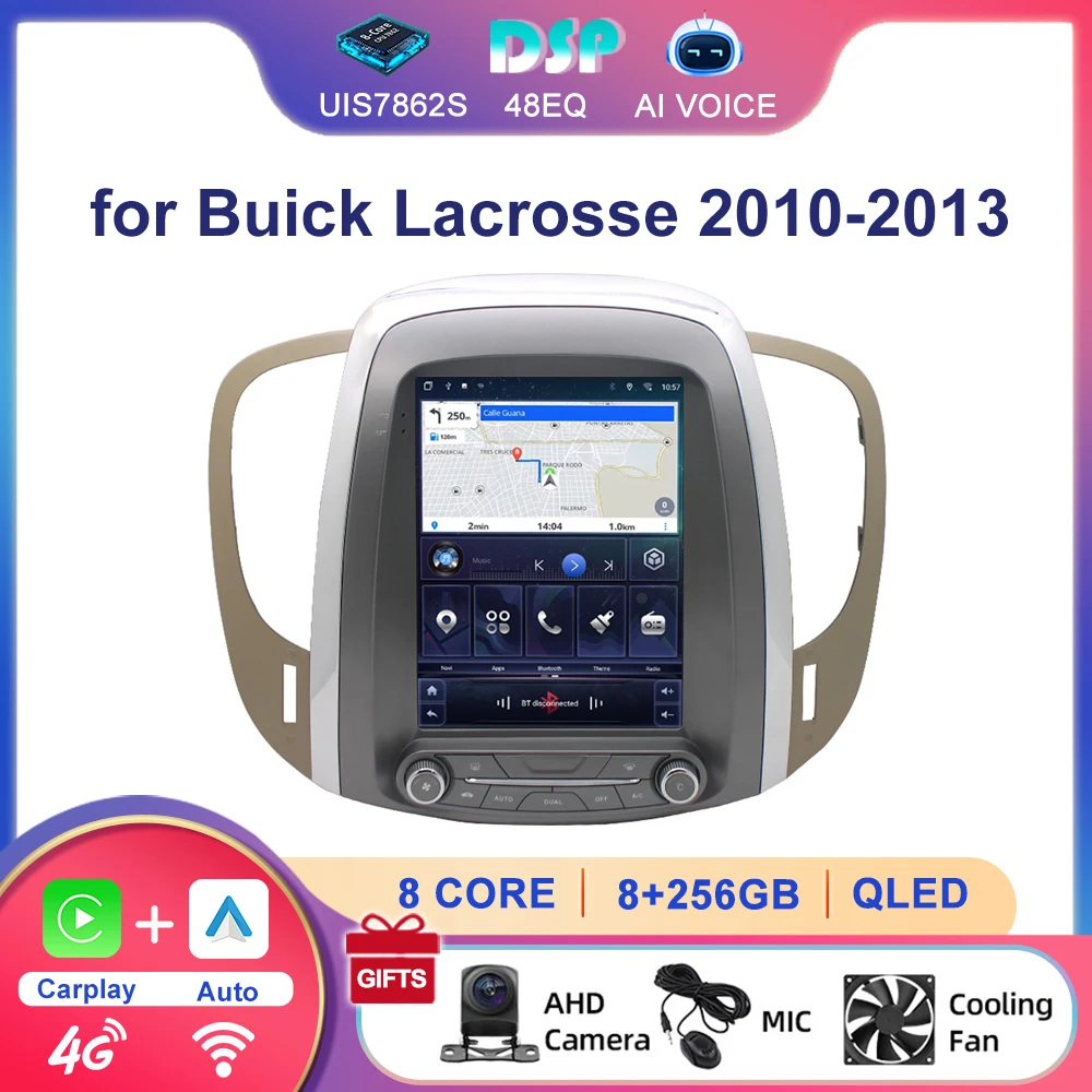 9.7 Inch Vertical Screen Android Car Multimedia Player GPS BT WIFI AM 4G DSP Stereo for Buick Lacrosse 2010-2013