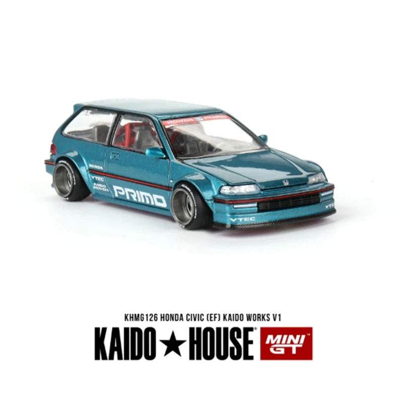 KaidoHouse& MINIGT 1:64 Civic/HKS Model Samochodu Ze Stopu Metali Statyczny Kolekcjonerski Dekorowany Prezent Świąteczny Zabawka