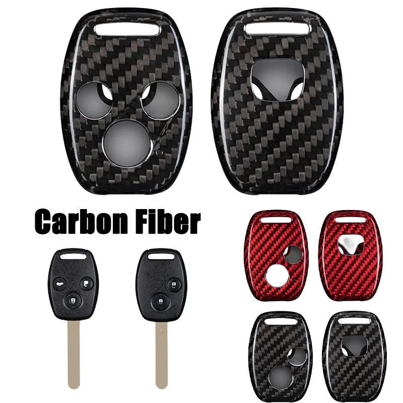 

Carbon Fiber Car Snart Remote Key Fob Case Cover For Honda Fit Accord Civic CR-V CR-Z Element Crosstour Ridgeline Pilot Insight