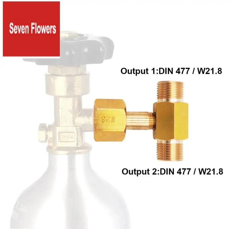 

A84Z-W21.8-14 Бутылка с баком для CO2, латунный тройник с резьбой, 3-ходовой разъем, адаптер для заправочного заполнения для пива, домашнего аквариума