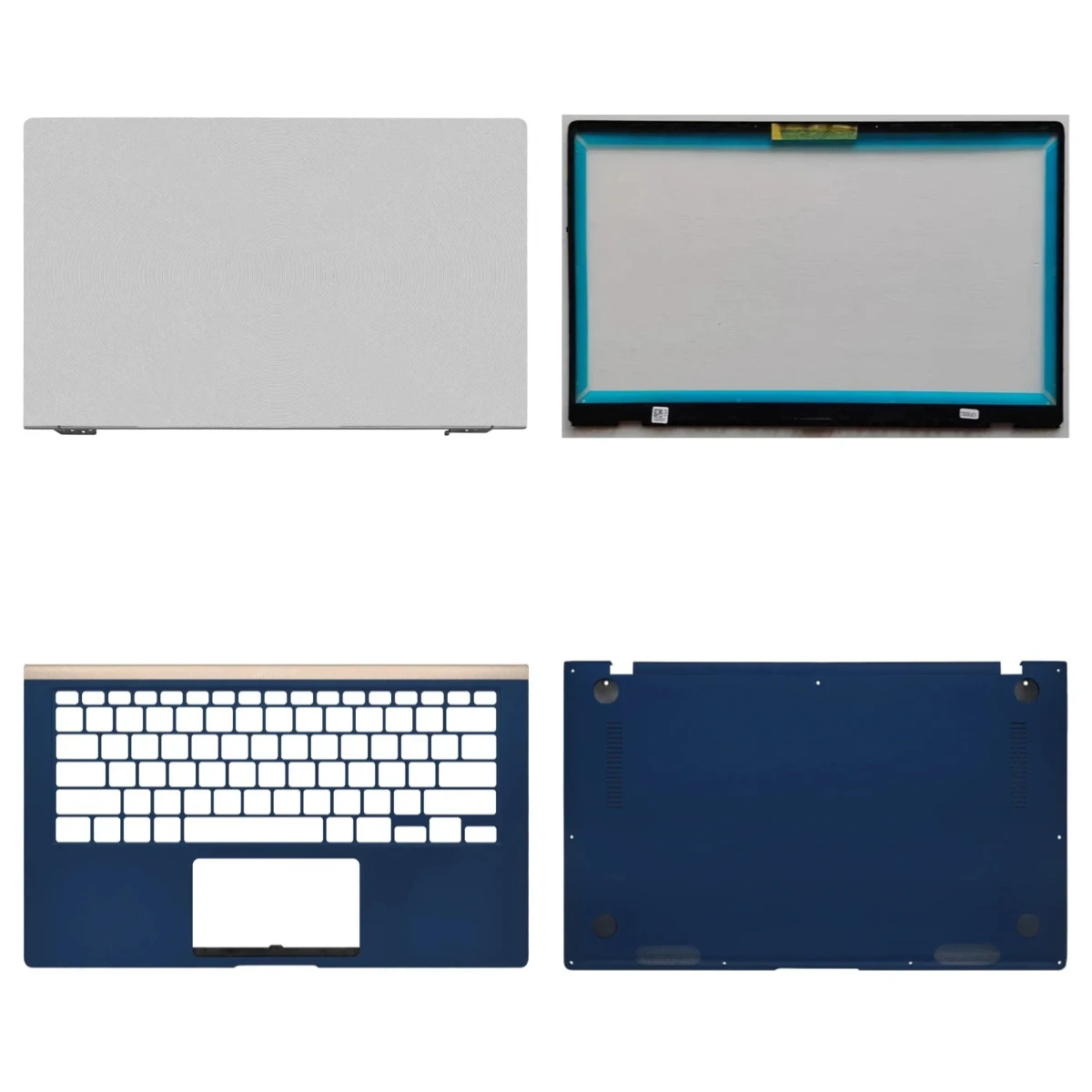 Suitable for ZenBook U4300, UX433F, UX433, UX433FN laptop: LCD top cover, front panel, palm rest, bottom shield (Silver/Blue
