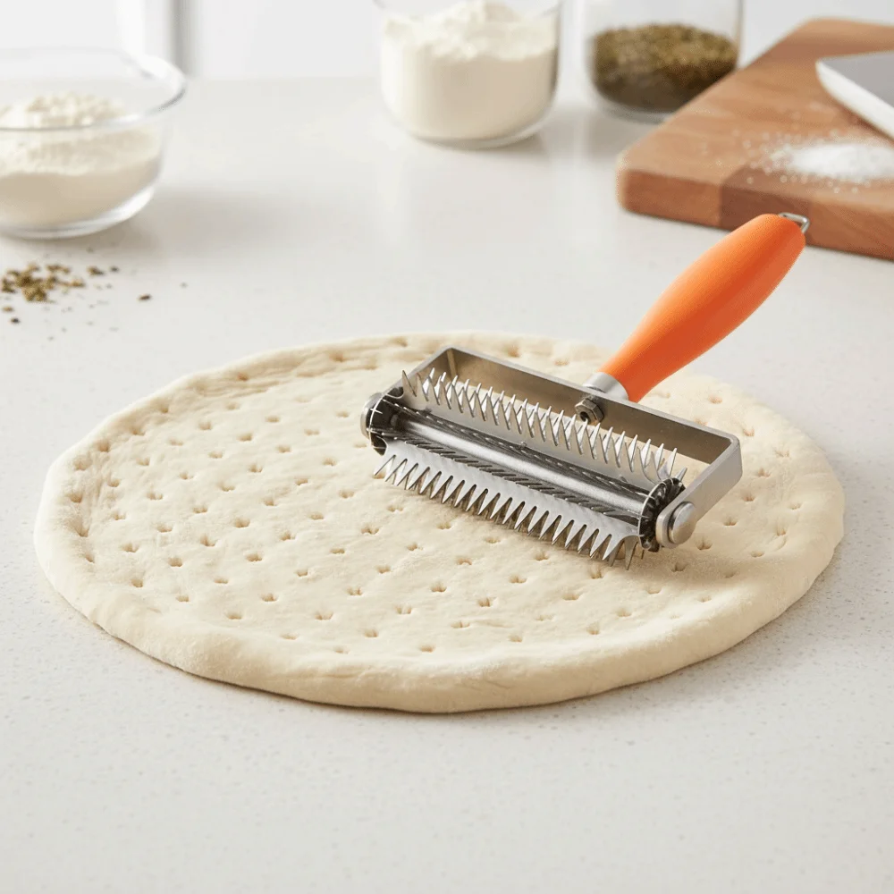 Stainless Steel Pizza Roller Puncher Effort-saving Rust-proof Pizza Profile Puncher Efficient Biscuits Needle Puncher Dough