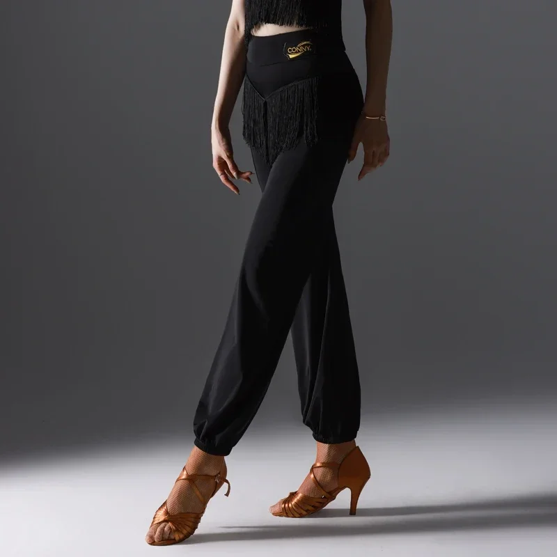 Fashion Latin Dance Pants For Women Samba Rumba Dancing Practice Wear Tassel Trousers Female Tango Salsa Training Clothes