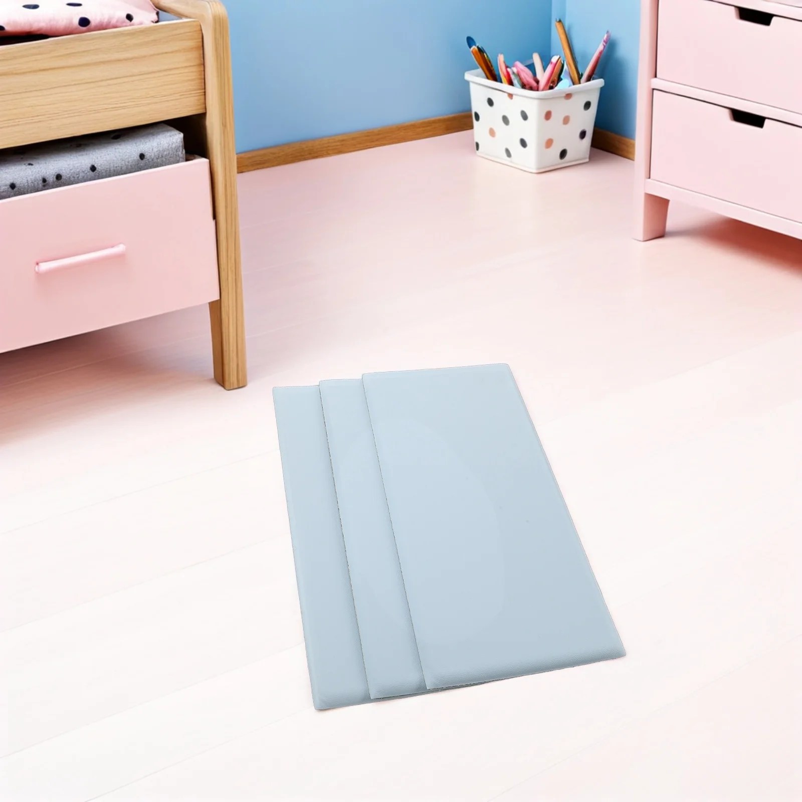 

3pcs 'S Anti-Collision Wall Stickers Soft Self-Adhesive Waterproof Padding For Bedroom Nursery Playroom Decorative