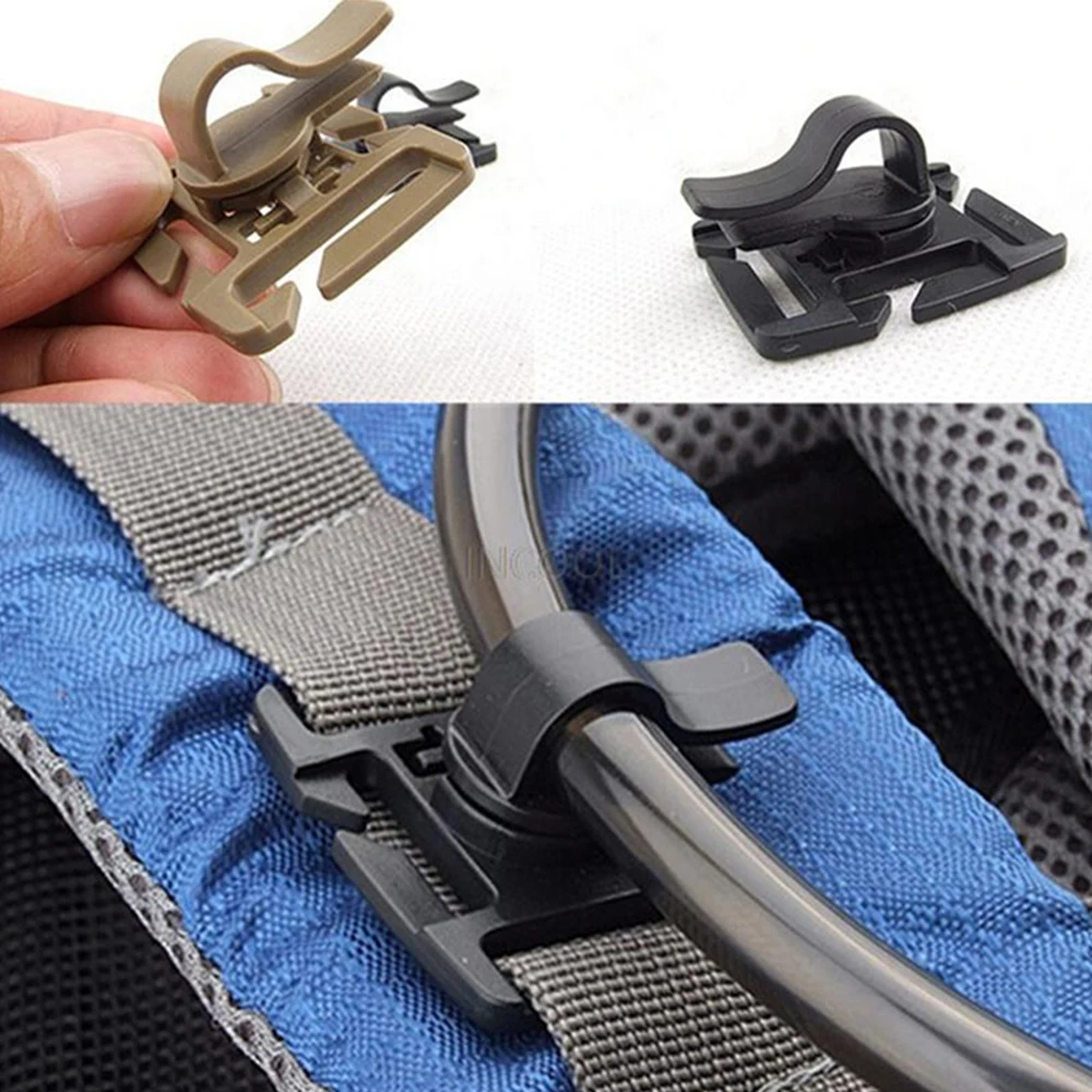 2pcs/set Drinking Tube Clip Rotatable Molle Hydration Bladder Drinking Tube Trap Hose Webbing Clip Molle Fits