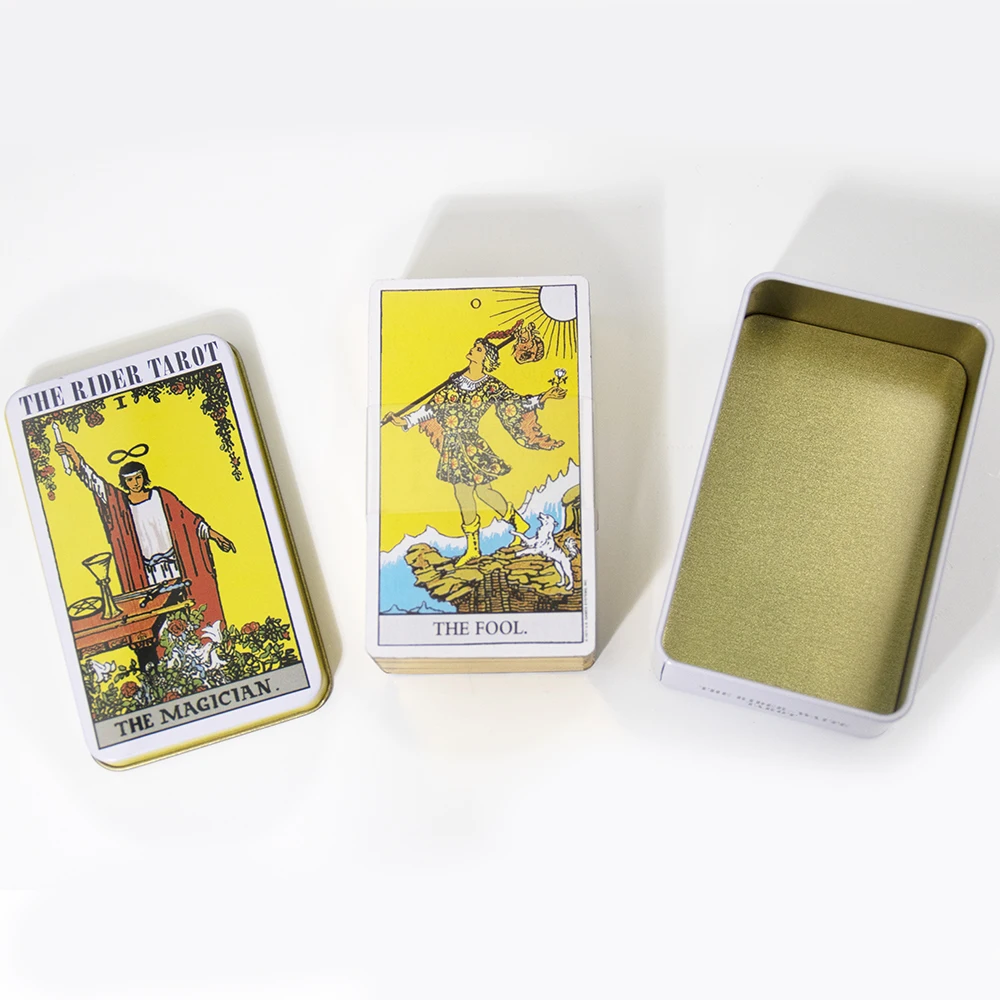 The Rider Tarot with Tin Box Tarot Cards Gilded Edge with Paper Guidebook Oracle Tarot Game Deck Party Astrology Cards Oracle