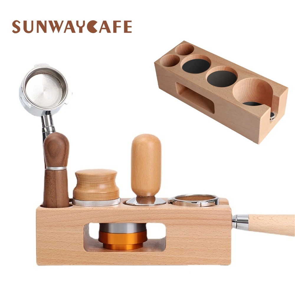 

Beech Wood Coffee Filter Tamper Holder Espresso Tamper Mat Stand Coffee Maker Support Base Rack Coffee Accessories for Barista