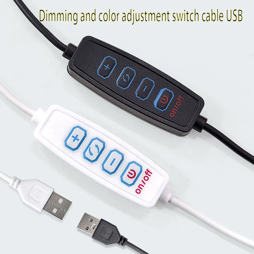 DC 5V LED Dimmer USB Port Power Supply Line Dimming Color-matching Extension Cable With ON OFF Switch Adapter For LED Light Bulb