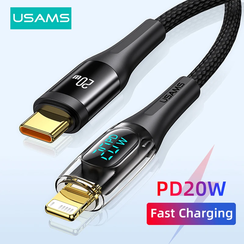USB-кабель USAMS с поддержкой быстрой зарядки и передачи данных, 20 Вт