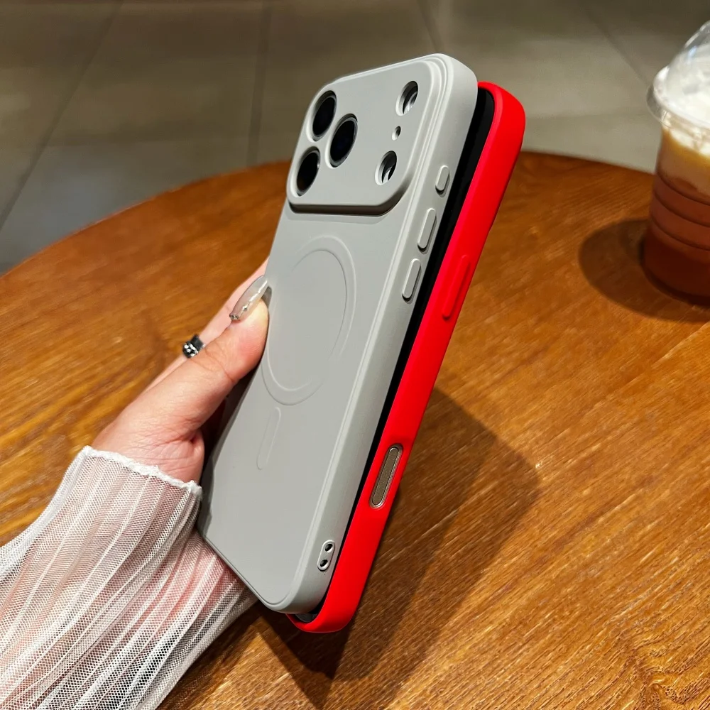 الأصلي السائل سيليكون ل Magsafe جراب هاتف آيفون 17 الهواء 16 15 14 13 Mini 12 11 Pro Max 17Pro X XS XR المغناطيسي Funda