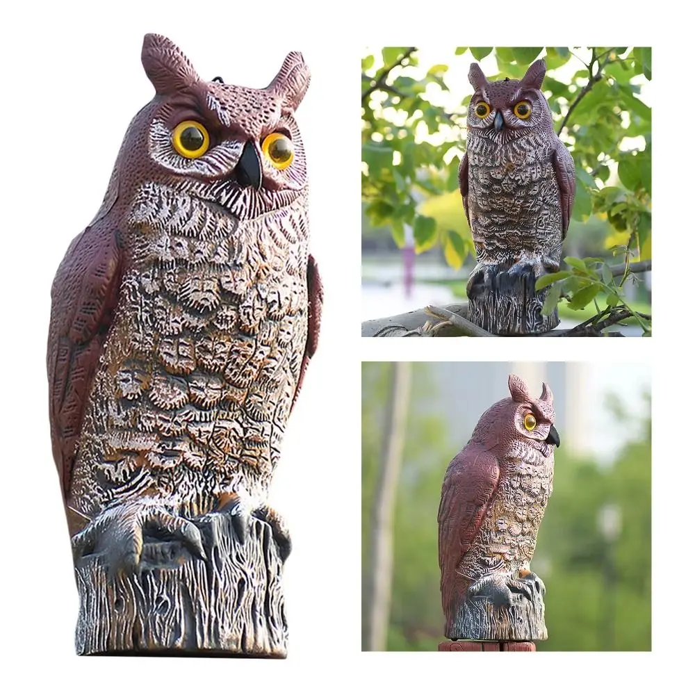 

Plastic Owl Decoy Large Size Scare Birds Away Pest Control Garden Decoration Realistic Birds Repellent Outdoor Patio Yard