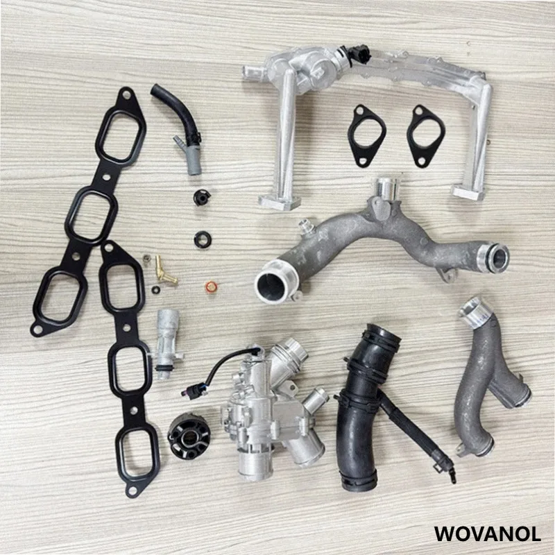1SET LR049990 LR092992 LR090630 LR045239 Pipe Connector Gasket for LR4 Sport 3.0L 10-14 Coolant Thermostat Hose Pipe Repair Kit
