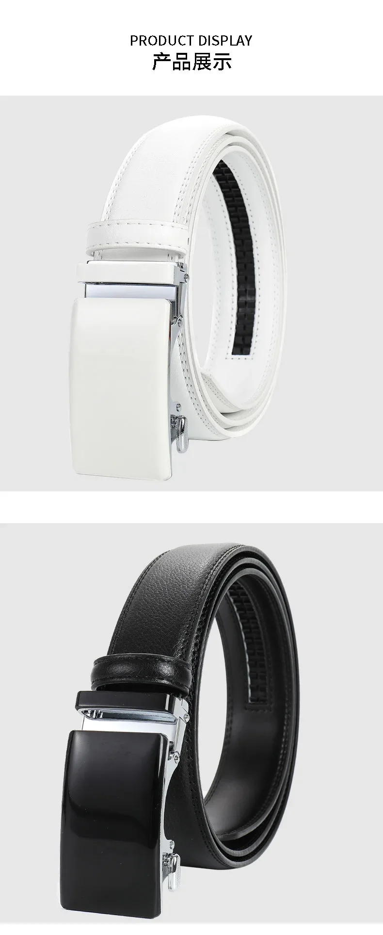 Automatischer Schnallengürtel aus echtem Leder, mehrfarbiger Hüftgurt für den täglichen Jeansgebrauch, 3,5 cm breiter Herren-Hüftgürtel, perfektes Vatertagsgeschenk – Detail 14