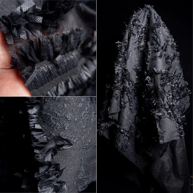 

Черная художественная текстурированная нетканая бумага-ткань для рукоделия, домашнего декора, дизайнерских проектов, одежды, фонов и поделок