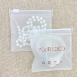 Customized Small Jewelry Packaging Zip Plastic Bag Matte Cute Zipper Bag For Earring Reusable Logo PVC Mini Ziplock Pouch Bag