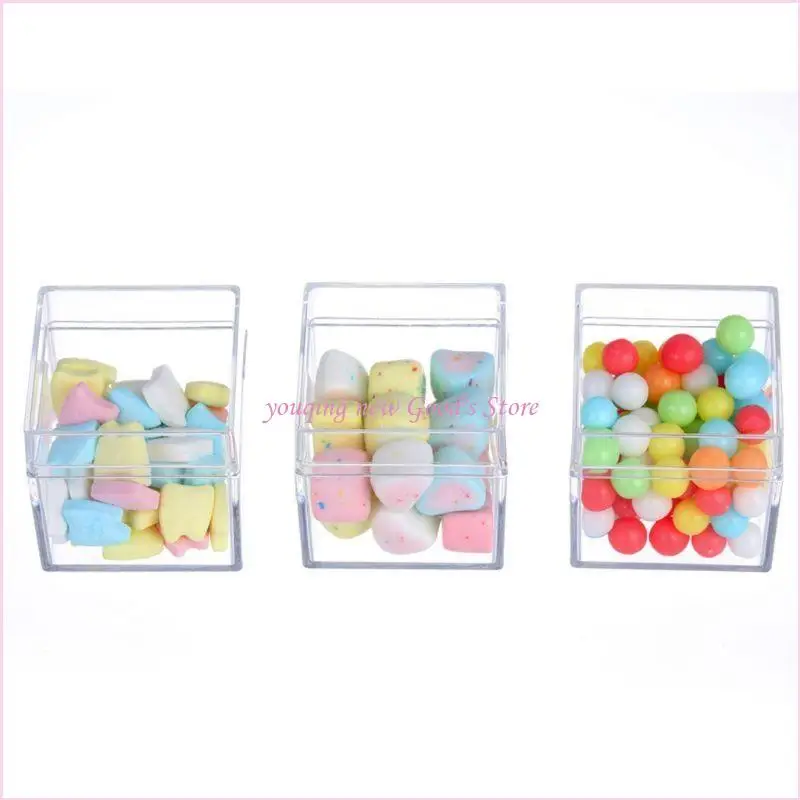 57QA Clear Acrylic 5 Sided Jewelry Display Storage Box for Case Square Cube Props Box