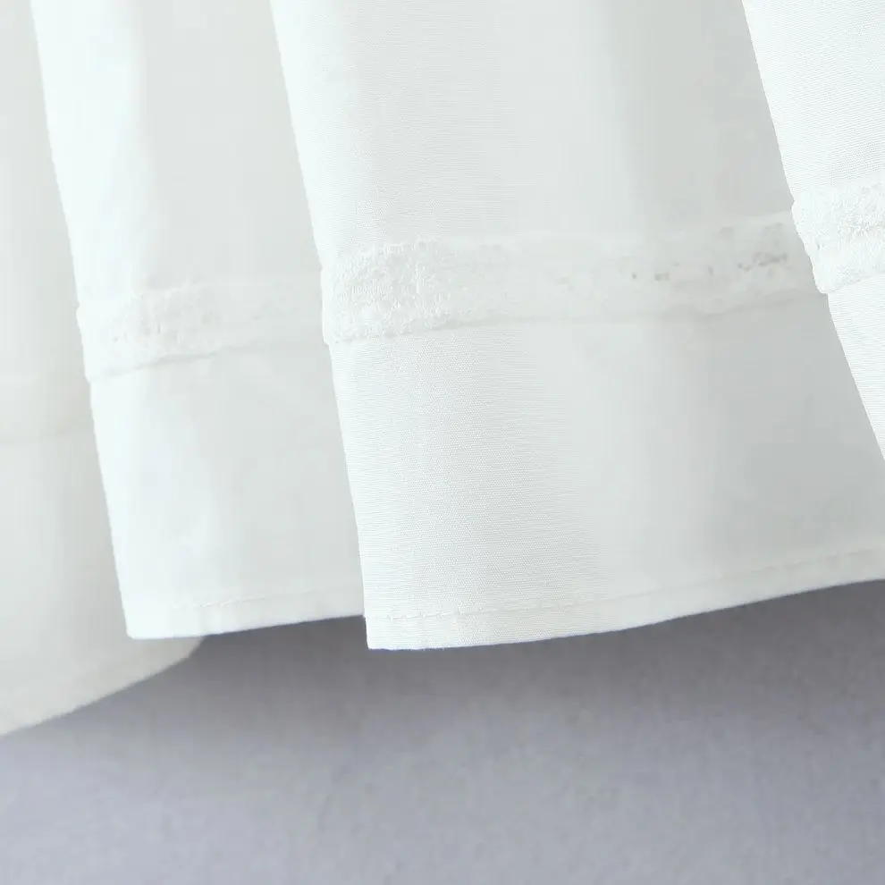 2025 Sexy White 3D Bow Strap Midi Long Tank Dress Women Slim Low Waist Spliced Lace Pleated Hem Swing Sling Dresses Party Robe