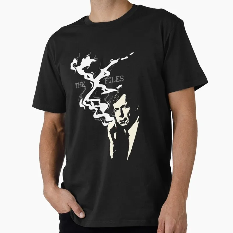 the cigarette smoking man Sci fi tv series The X Files Gift t shirt 1213 Retro Alien movie Graphic clothes All size tops S-6XL